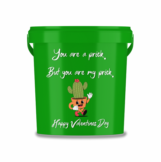 Valentines Themed Pick N Mix Sweet Bucket 800 g "you're a prick but you're my prick".