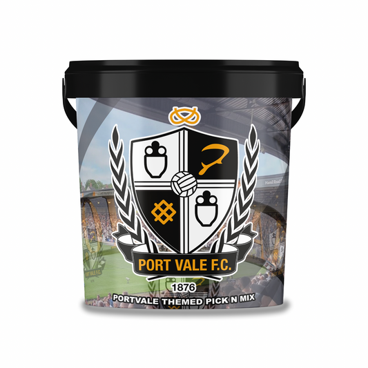 Port Vale FC Themed Pick ’n’ Mix Sweet Tub – 800 g | Custom Football Fan Gift