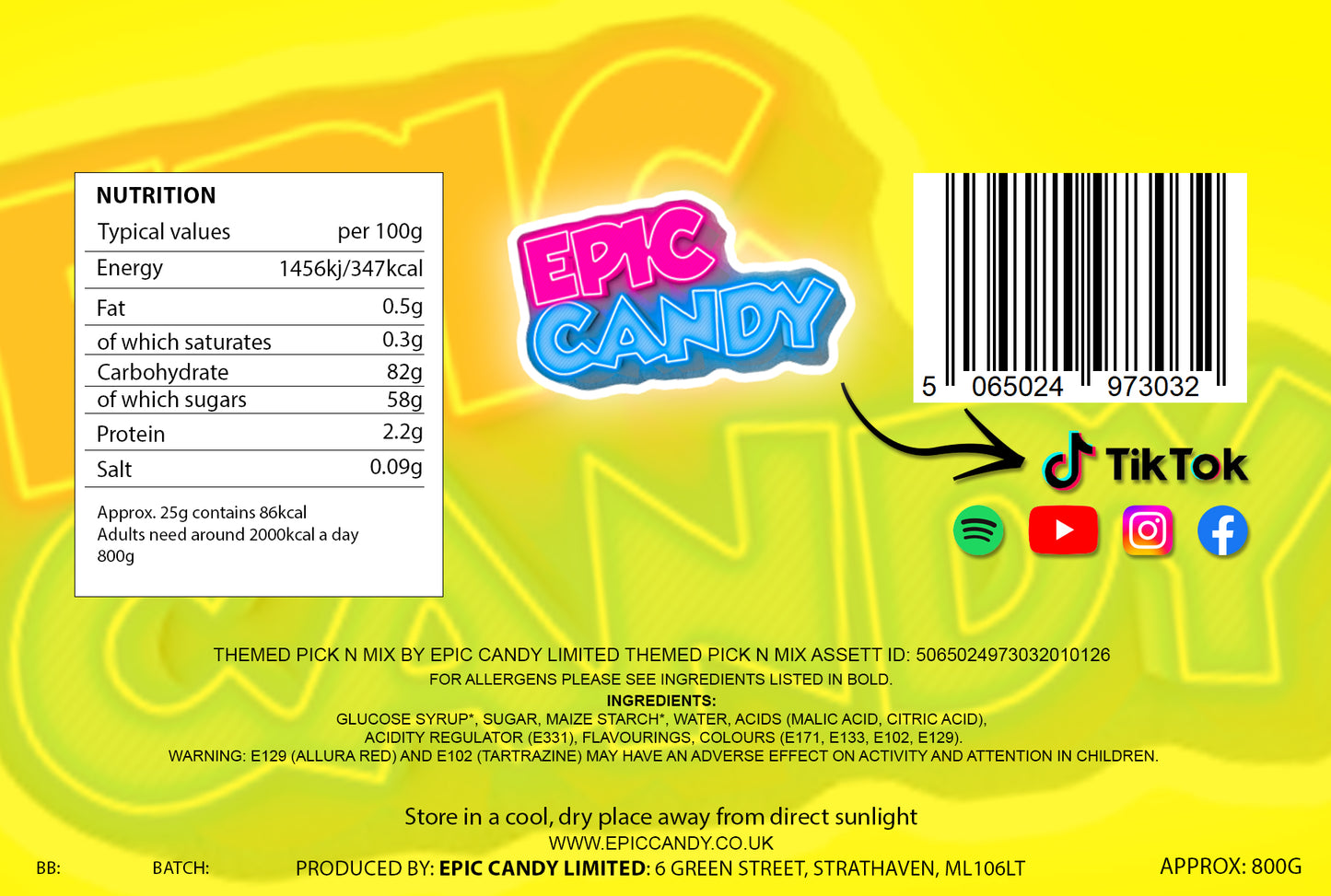 Love Is Love Sweet Tub 800g — Vegan, Halal, Gelatine‑Free