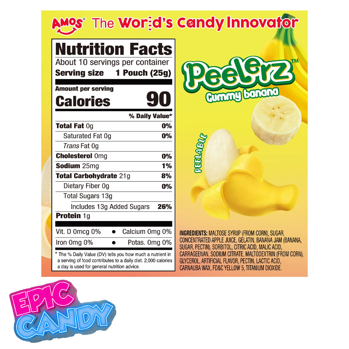 Peelerz Gummy Banana — Peelable Gummies Peg Bag 65 g