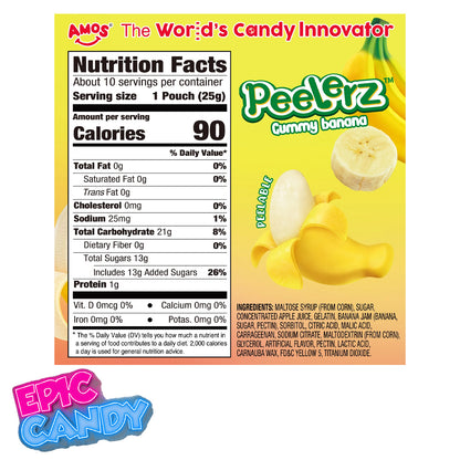 Peelerz Gummy Banana — Peelable Gummies Peg Bag 65 g