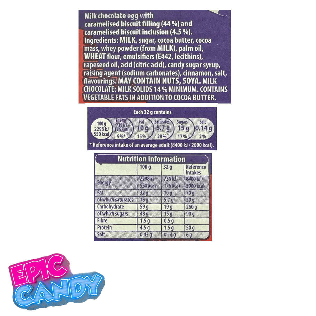 Cadbury Biscoff Filled Egg — 32 g