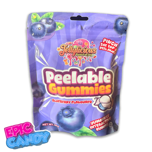 Jellylicious Burst of Joy Peelable Gummies – Blueberry 65 g | Halal Fruit Candy