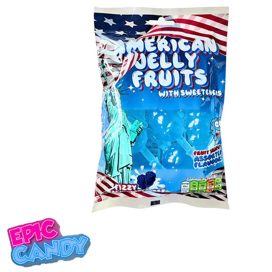 American Jelly Fruits – Fizzy Blue Raspberry 280g of Juicy, Tangy Fun!