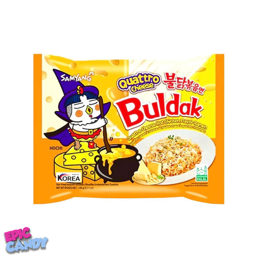Buldak Samyang Quattro Cheese Hot Chicken Flavour Ramen 145g – Spicy & Cheesy Korean Instant Noodles