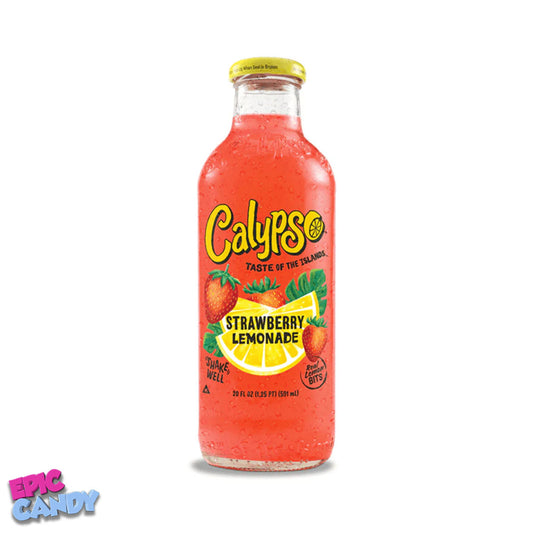 Calypso Strawberry Lemonade 473ml – Tropical Refreshment with Real Fruit