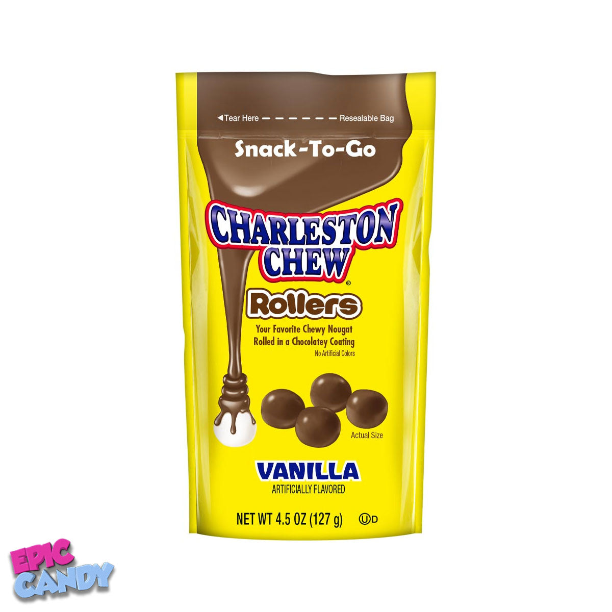 Charleston Chew Rollers Vanilla 127g - Classic Chewy Candy with a Vanilla Twist
