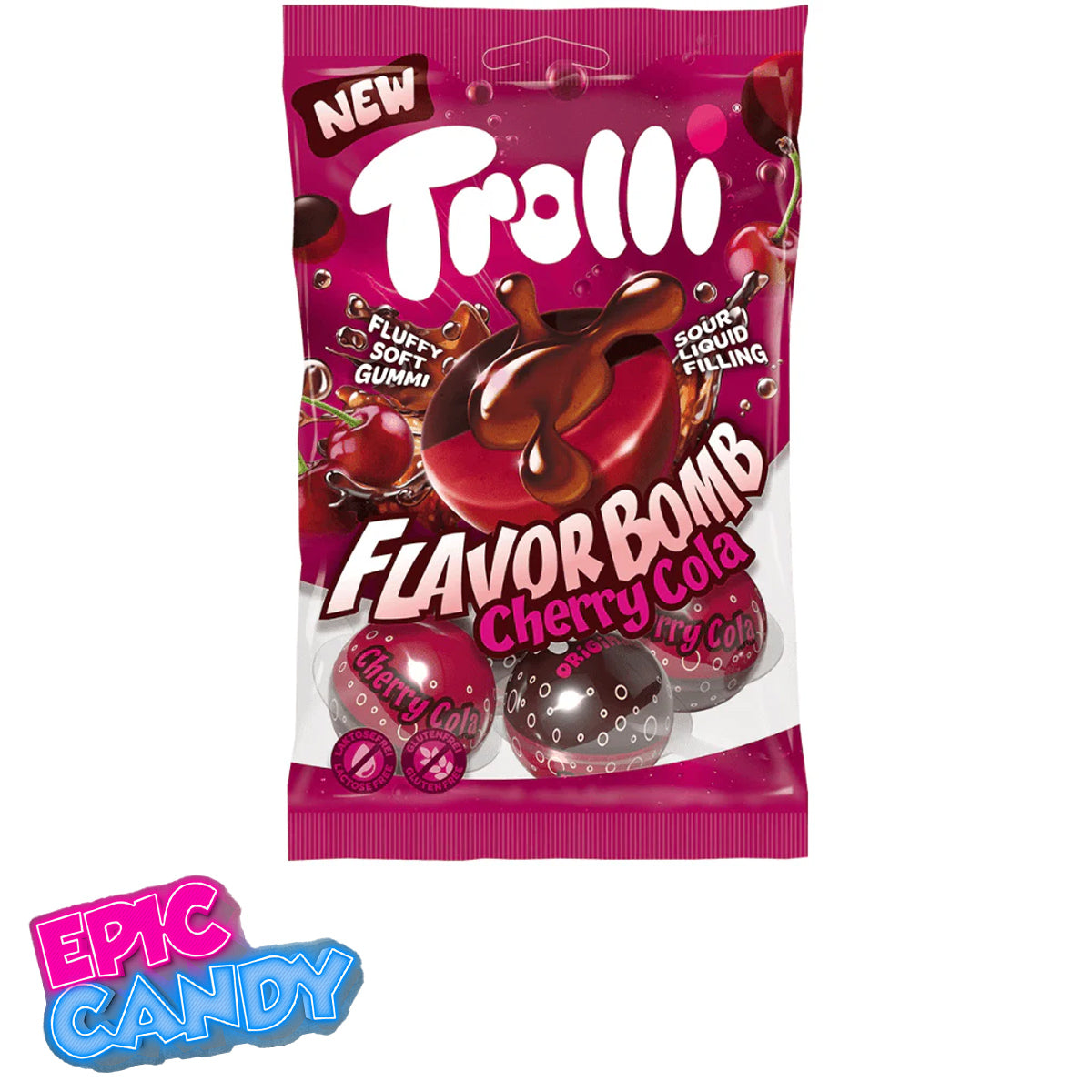 Trolli Cherry Cola Flavour Bomb — 75 g x 4 (Pack of 4)