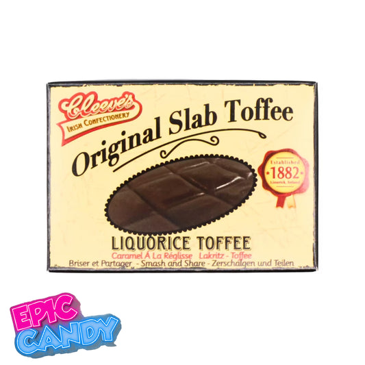 Cleeve’s Original Slab Toffee Liquorice Bar – 75g | Traditional Retro Toffee & Liquorice Sweet | UK Treat