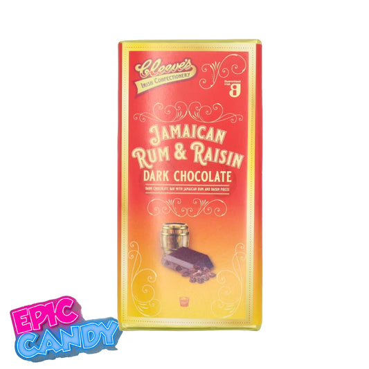 Cleeve's Jamaican Rum & Raisin Dark Chocolate Bar – 80g | Retro British Chocolate | Luxury Sweet Treat