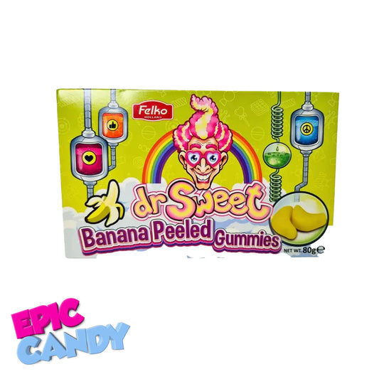 Dr. Sweet Banana Peeled Gummies 80g theatre box