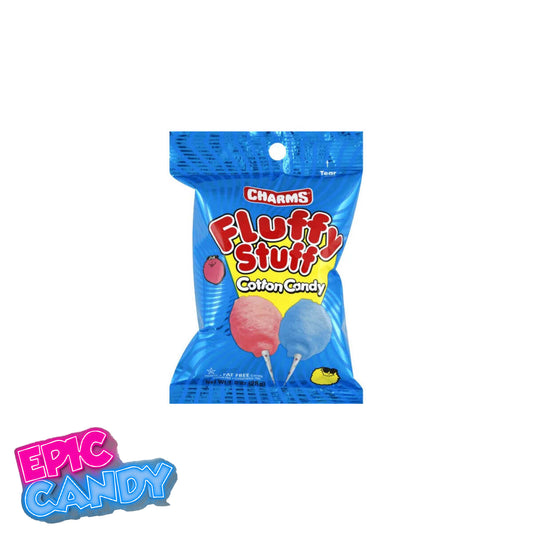 Charms Fluffy Stuff Cotton Candy – 28g | Classic Carnival Spun Sugar Treat | USA Import