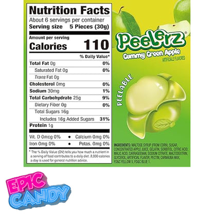 Peelerz Gummy Green Apple — Peelable Gummies Peg Bag 85 g