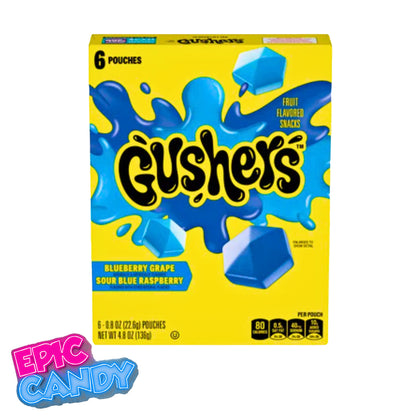Gushers Blueberry Grape & Sour Blue Raspberry — 6 x 22.6g (Total 136g)
