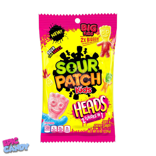 Sour Patch Kids Big Heads 226g - Sour & Sweet Chewy Candy