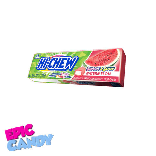 Hi-Chew Sweet & Sour Watermelon 50g – Juicy, Sweet & Tangy Watermelon Chewy Candy!