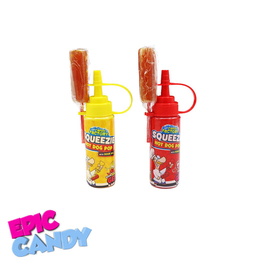 Crazy Candy Factory Squeezie Hot Dog Pop with Sour Gel 80g