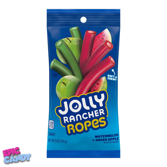 Jolly Rancher Ropes – Watermelon & Green Apple Filled Gummies (170g)