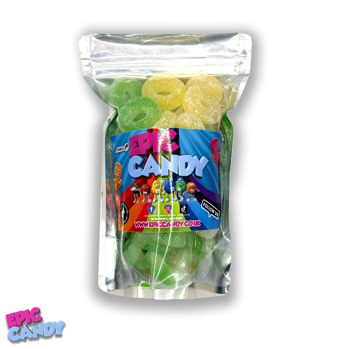 Epic Chewy Gummy Fizzy Rings 400g Apple & Pineapple