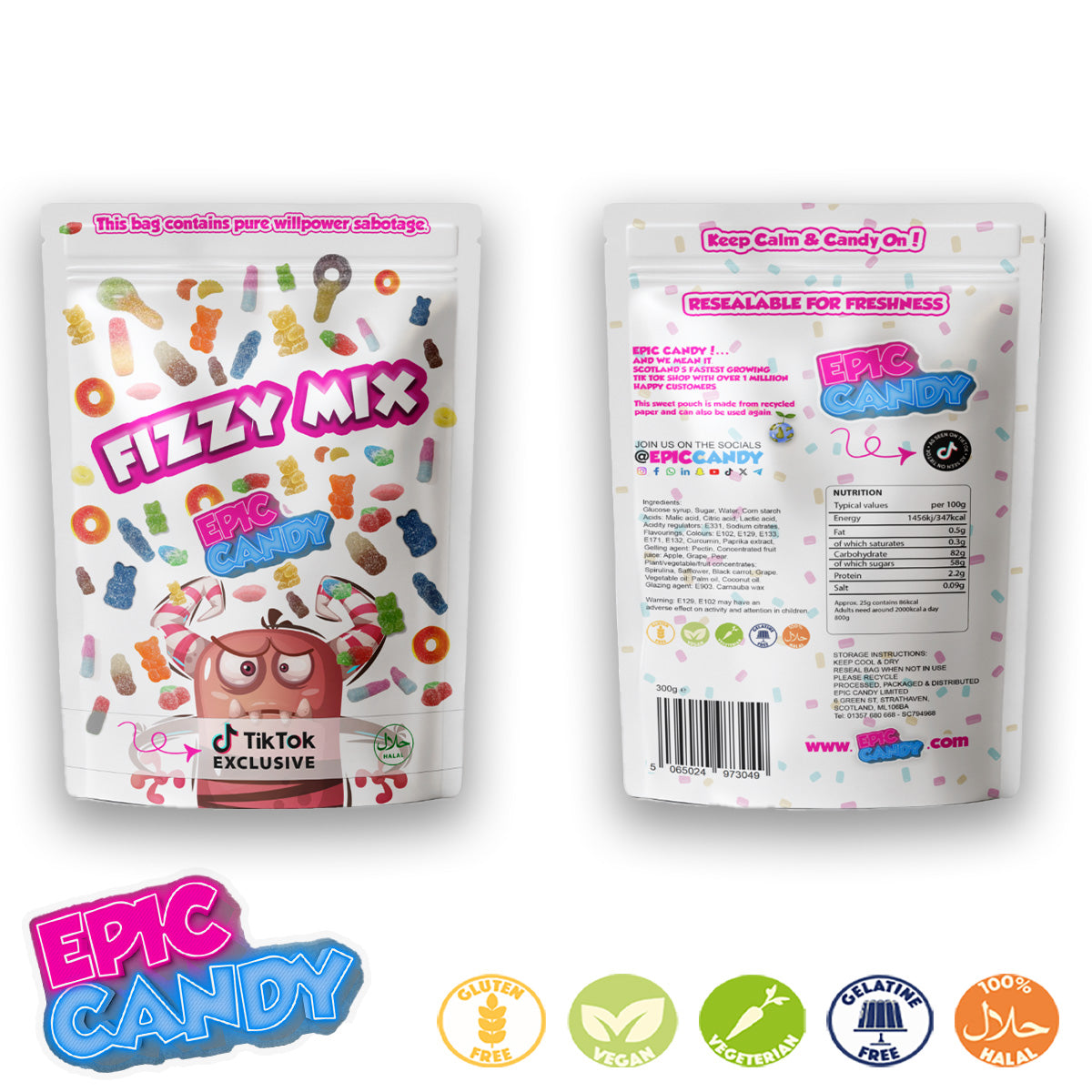 2kg Epic Candy Fizzy Sweet Mix — 2kg Bulk Assortment