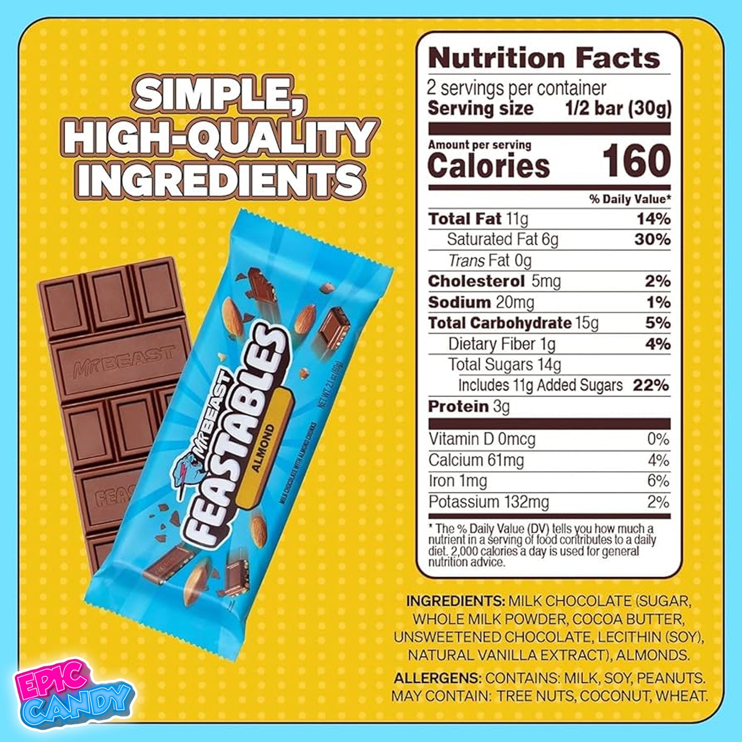 MrBeast Feastables Cookies & Creme Chocolate Bar 60g