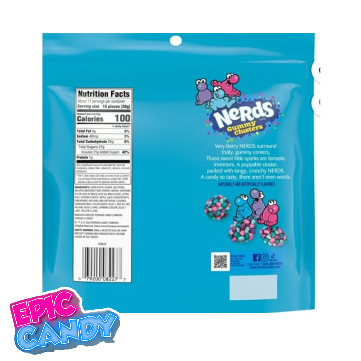 Nerds Gummy Clusters Very Berry 524g – Family Size Fruity Candy