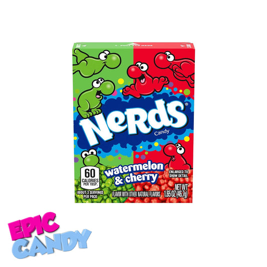 Nerds Watermelon & Cherry 46g – Sweet & Tangy Crunchy Candy Combo!