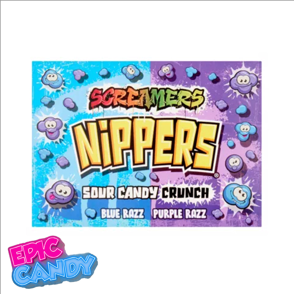 Screamers Nippers — Sour Candy Crunch (Blue Razz & Purple Razz, 140g)