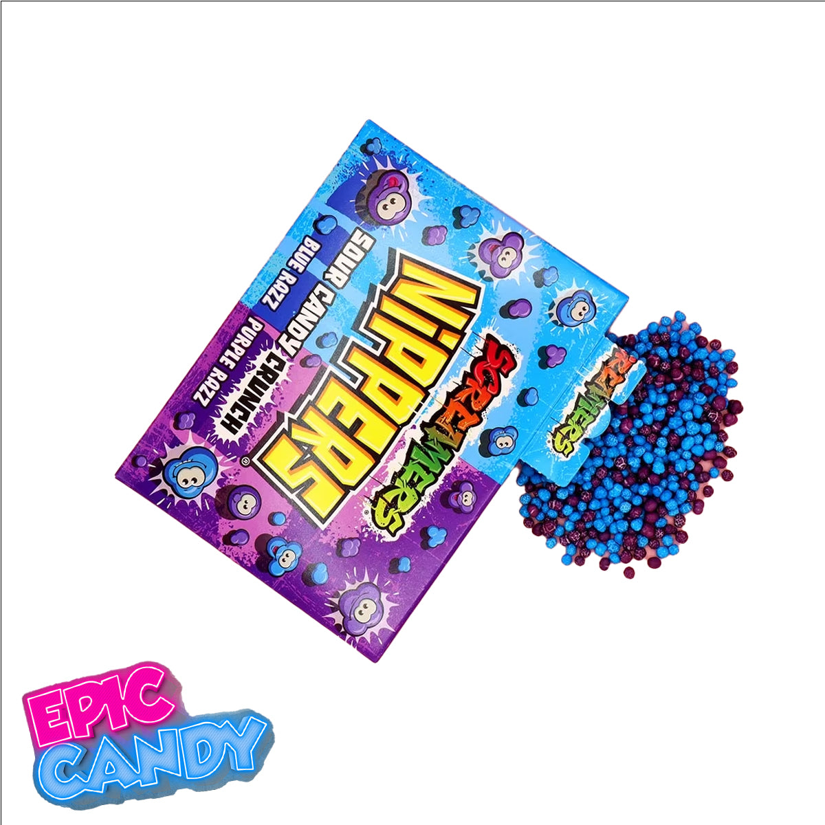 Screamers Nippers — Sour Candy Crunch (Blue Razz & Purple Razz, 140g)