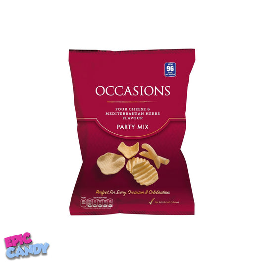 Occasions Four Cheese Mediterranean Party Mix 90g – Savory Snack Blend