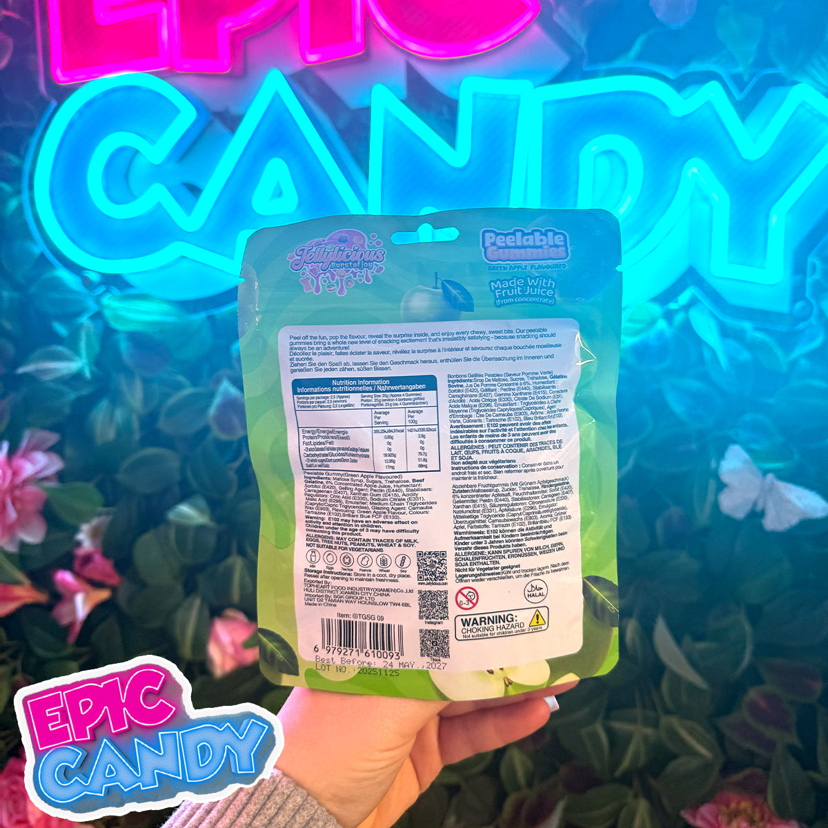 Jellylicious Peelable Gummies — Apple (65g)