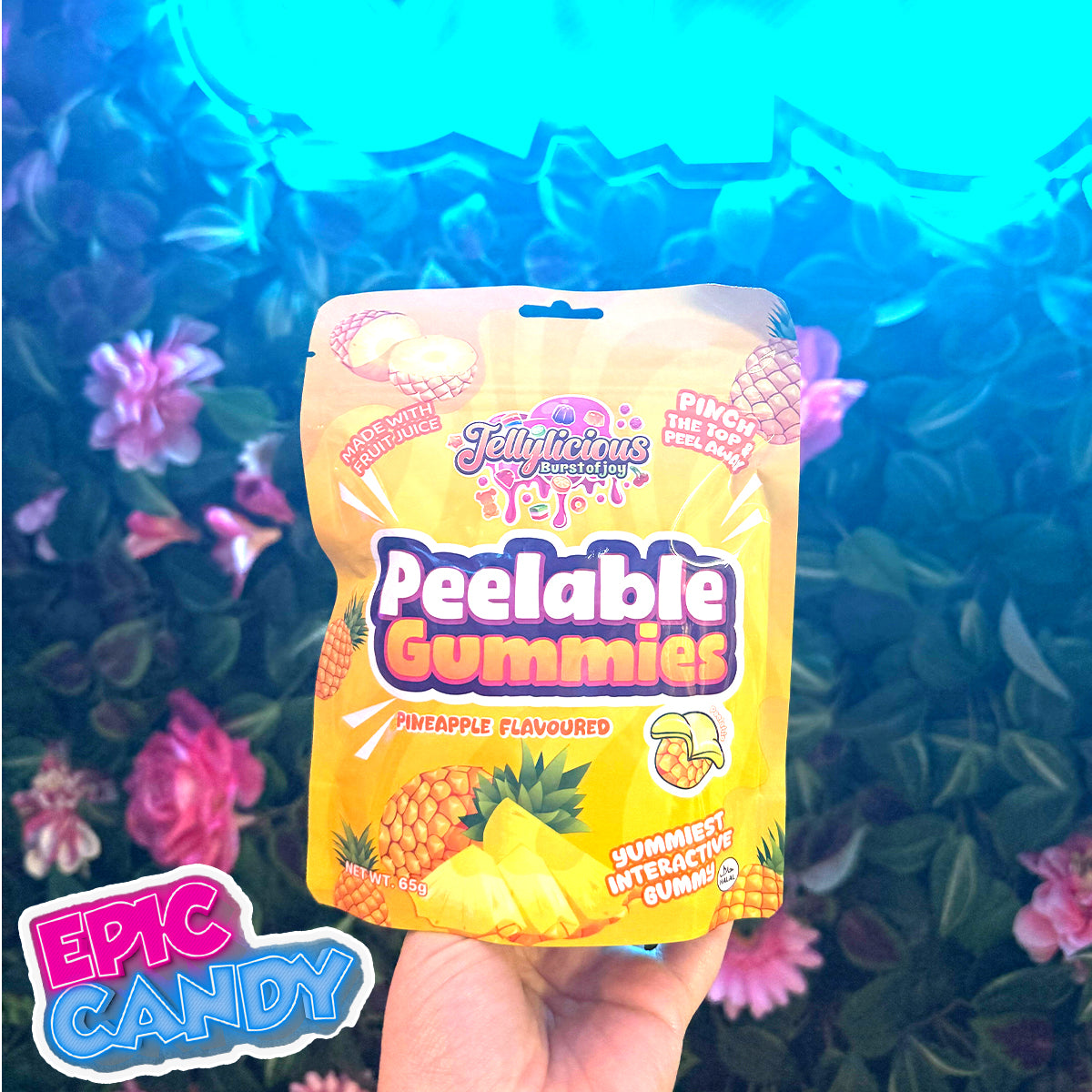 Jellylicious Peelable Gummies — Pineapple (65g) (Halal)