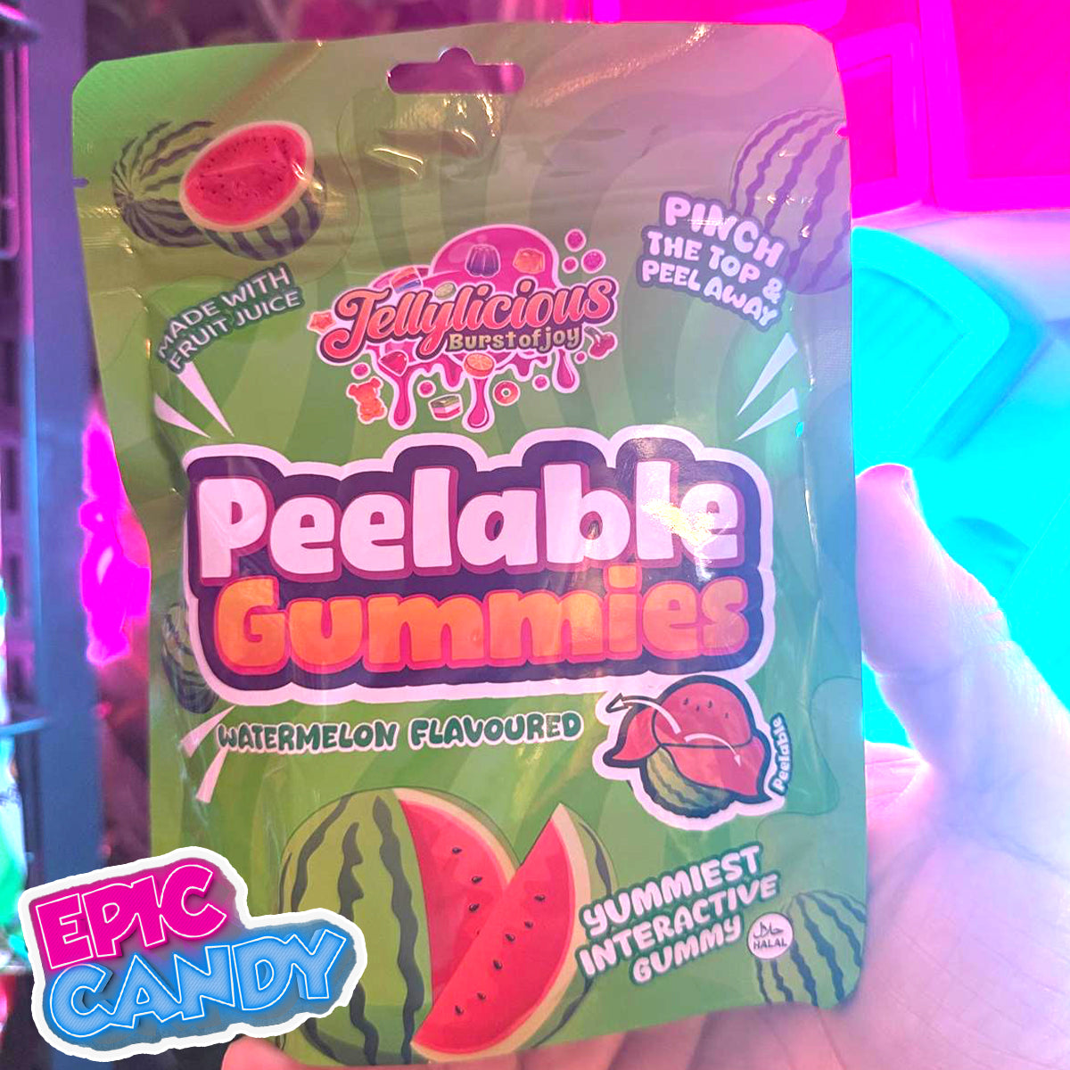 Jellylicious Peelable Gummies — watermelon (65g) (Halal)