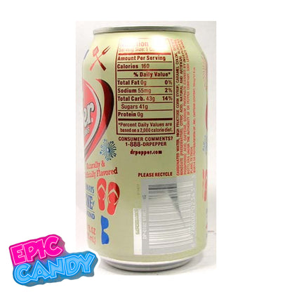 Classic Dr Pepper with a creamy vanilla twist — 355 mL canned soda, ready to enjoy chilled.