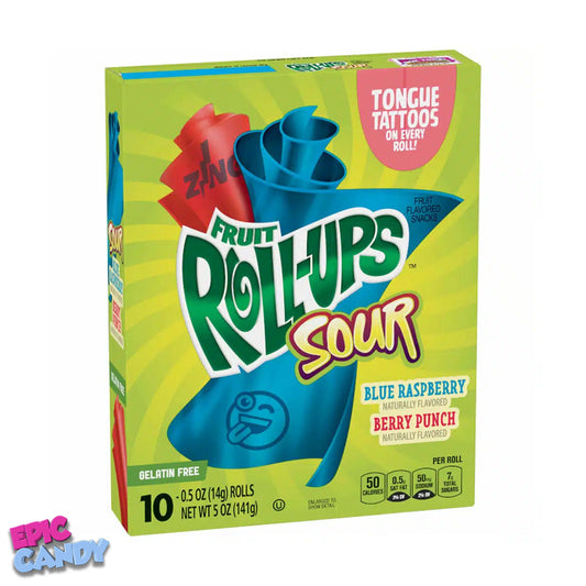 Fruit Roll Ups - Sour Edition - Variety Pack: Blue Raspberry and Berry Punch - 141g
