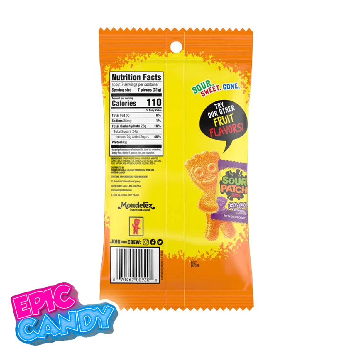 Sour Patch Kids Peach Peg Bag - 228g
