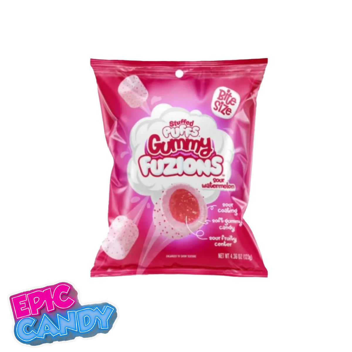 Sour Watermelon Stuffed Puffs Gummy Fuzions — 123g