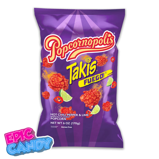 Popcornopolis Takis Fuego – 170 g | Spicy Chili & Lime Gourmet Popcorn