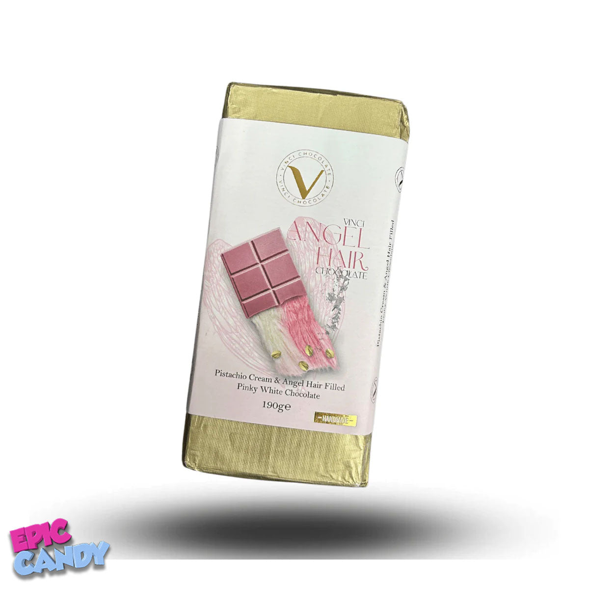 Vinci Angel Hair Chocolate - Pistachio Cream And Angel Hair Filled Pinky White Chocolate - 150g