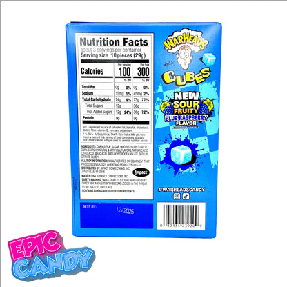 Warheads Cubes — Sour Fruity Blue Raspberry (Theatre Box, 85g)