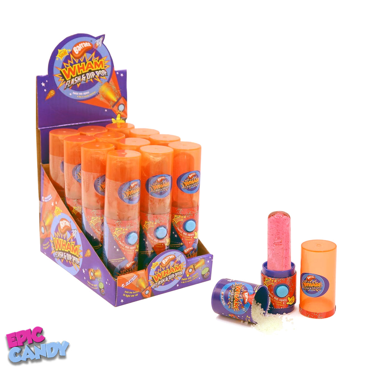 Full Box x12 Barratt Wham Flash & Dip Pop 25g