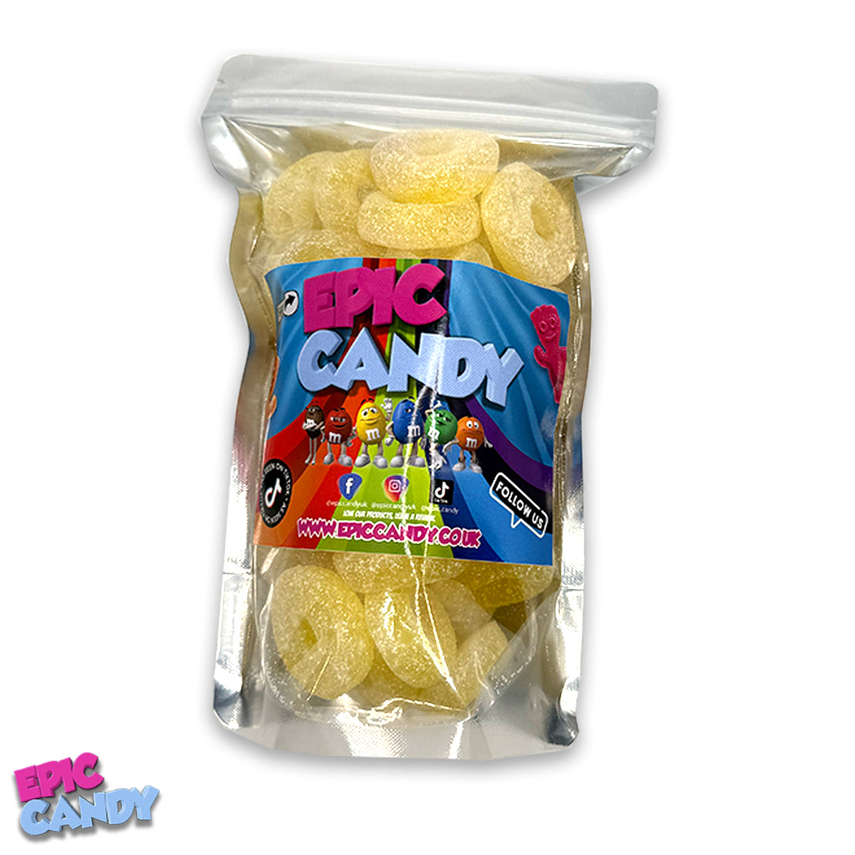 Epic Chewy Gummy Fizzy Rings 400g Apple & Pineapple